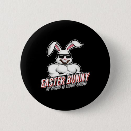 Easter Bunny Funny Gym Gymer Body  Button