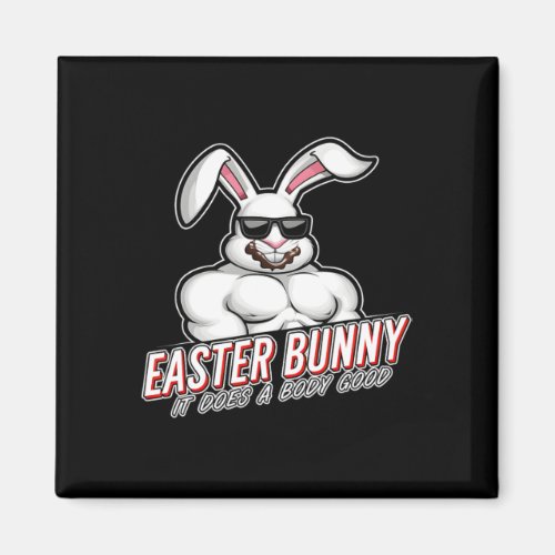 Easter Bunny Funny Gym Gymer Body  Magnet