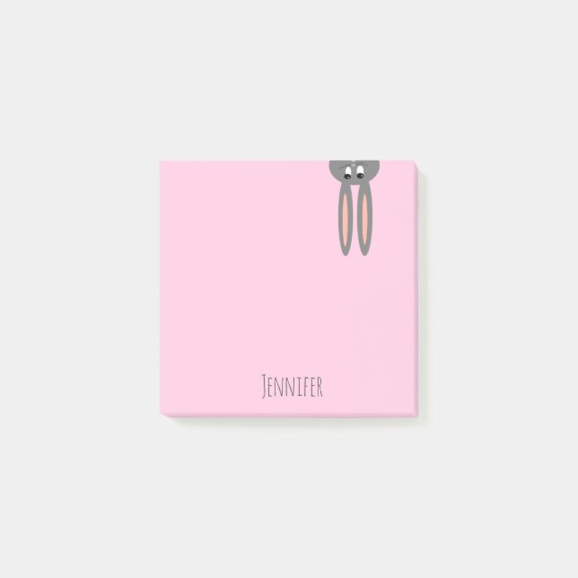 Easter Bunny Funny Pink Personalized Notes (Front)