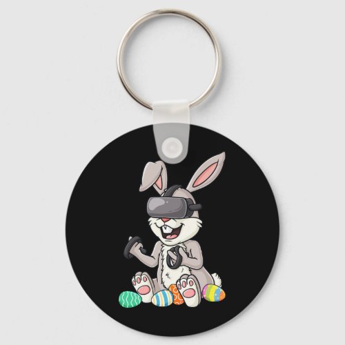 Easter Bunny Gamer Fun Eggs Gaming Toddler Boys Ki Keychain