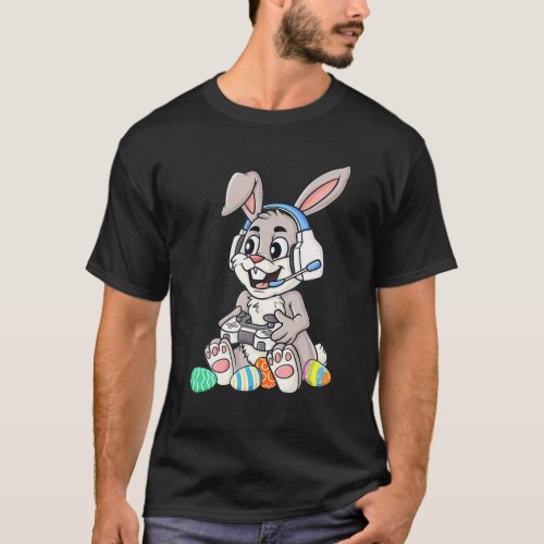 Easter Bunny Gamer Funny Eggs Gaming Toddler Boys T_Shirt