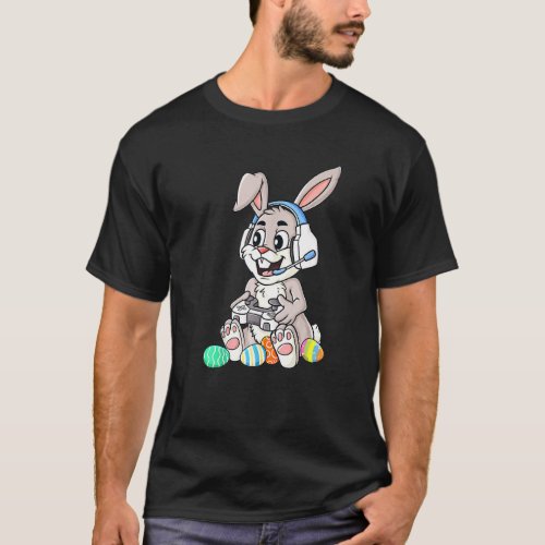 Easter Bunny Gamer Funny Eggs Gaming Toddler Boys  T_Shirt