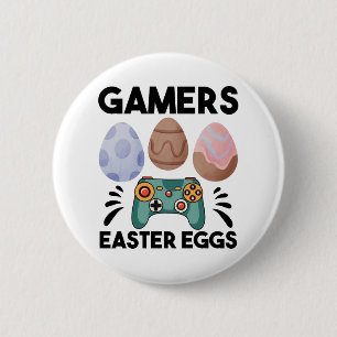 Easter Bunny Gamer Gaming Boy Love Easter Eggs Button