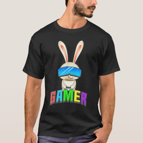 Easter Bunny Gamer Kids Graphic Gaming Boys T_Shirt