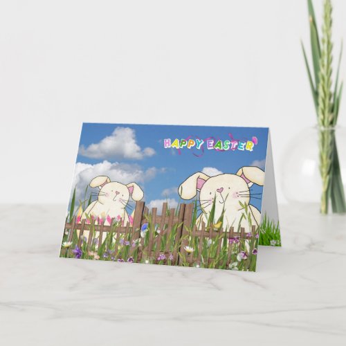 Easter Bunny Garden Holiday Card