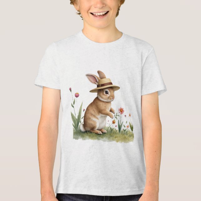 easter bunny gardener Tri-Blend shirt (Front)