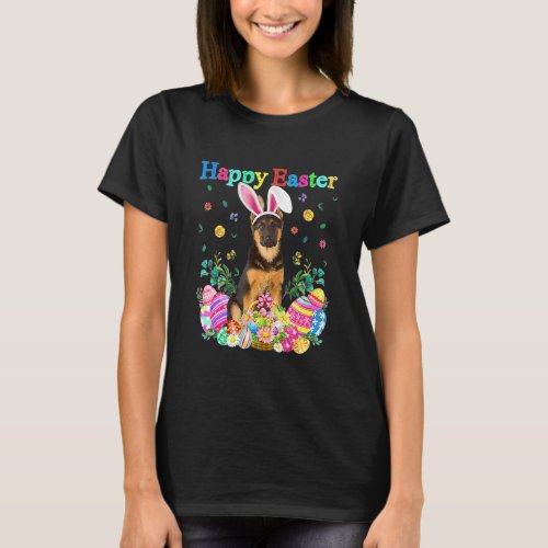 Easter Bunny German Shepherd Dog With Easter Eggs  T_Shirt