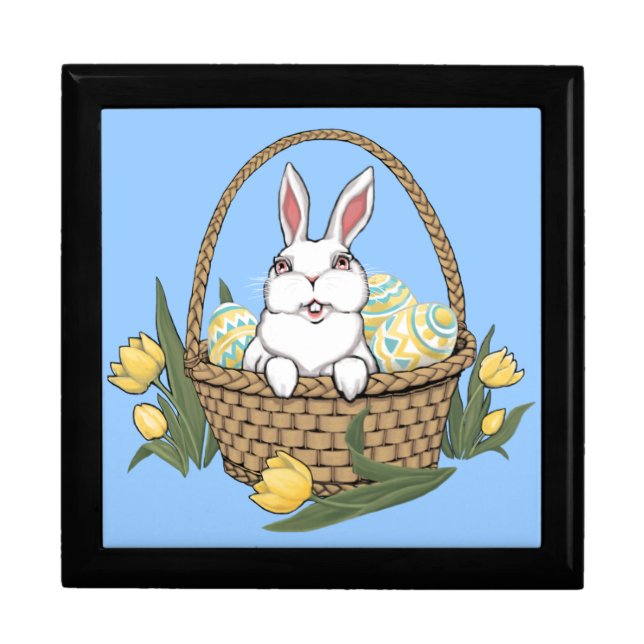 Easter Bunny Gift Box Easter Bunny Art Jewelry Box (Front)