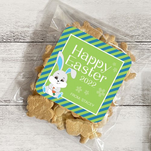 Easter Bunny Gift Sticker  Labels blue green