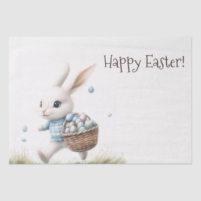Easter Bunny Gift Wrap | Whimsical Rabbit Tissue Tissue Paper (Front)
