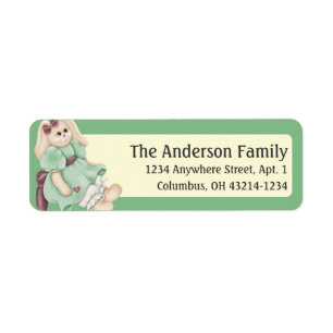Easter Bunny Girl d8 Easter Address Labels