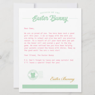 Easter Bunny Girl Letter Holiday Card