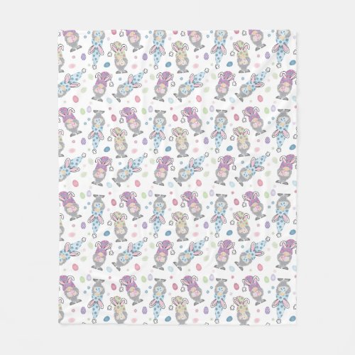 Easter Bunny Gnome Pattern Fleece Blanket