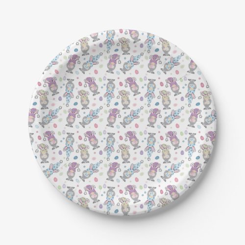 Easter Bunny Gnome Pattern Paper Plates
