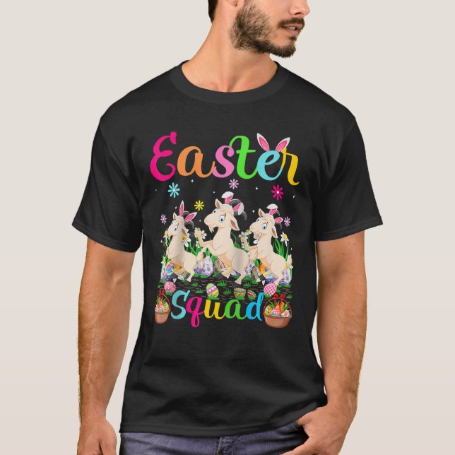 Easter Bunny Goat Funny Farmer Easter Goat T-Shirt (Front)