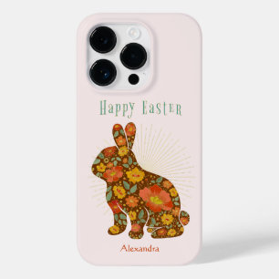 Easter Bunny Gold Floral Personalized Case-Mate iPhone 14 Pro Case