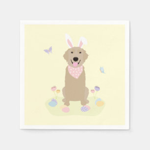 Easter Bunny Golden Retriever Napkins
