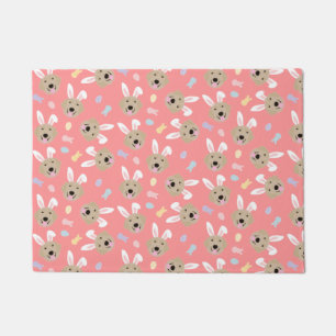 Easter Bunny Golden Retriever Pattern Doormat