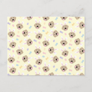 Easter Bunny Golden Retriever Pattern Postcard
