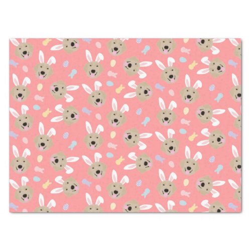 Easter Bunny Golden Retriever Pattern Tissue Paper