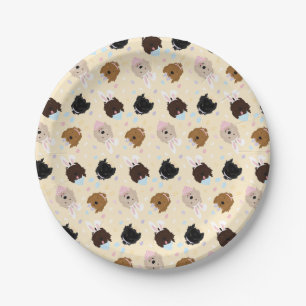 Easter Bunny Goldendoodle Dogs Paper Plates