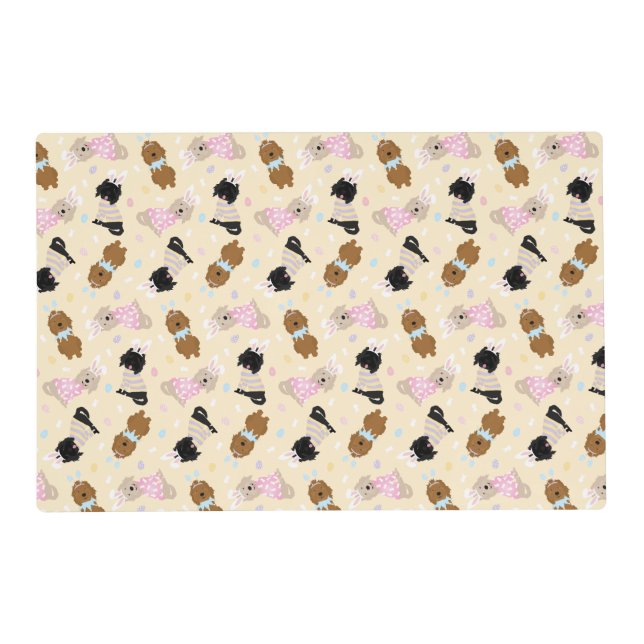 Easter Bunny Goldendoodle Dogs Placemat (Front)