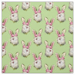 Easter Bunny Graphic with Pink Bow Fabric
