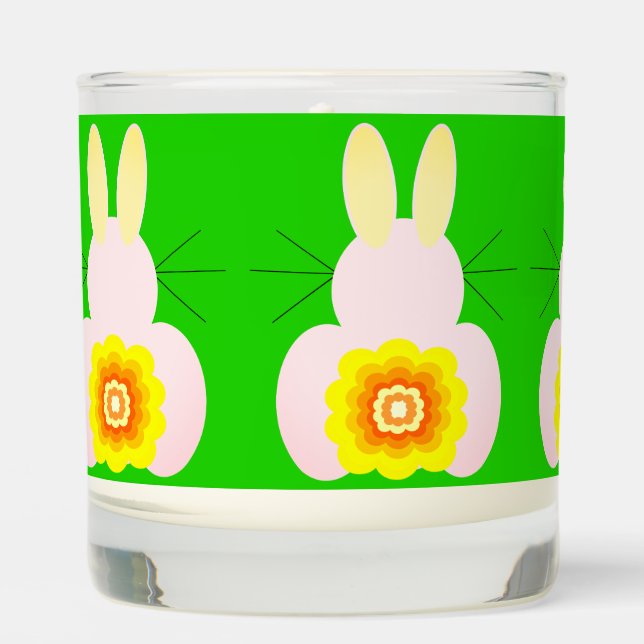 Easter Bunny Green Vanilla Scented Candle (Front)