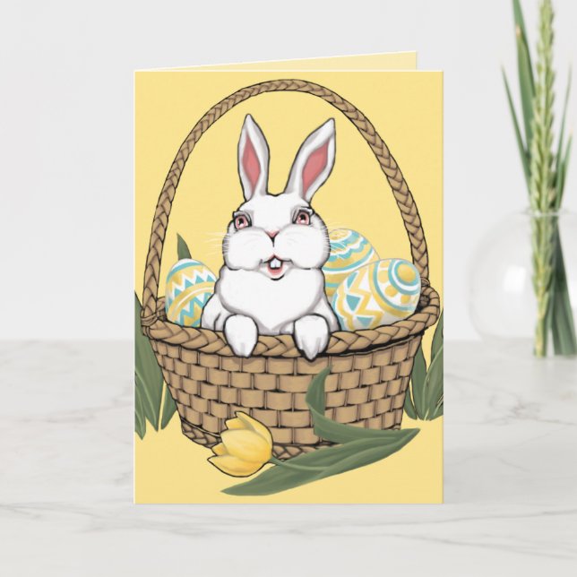 Easter Bunny Greeting Card Custom or Blank Card (Front)