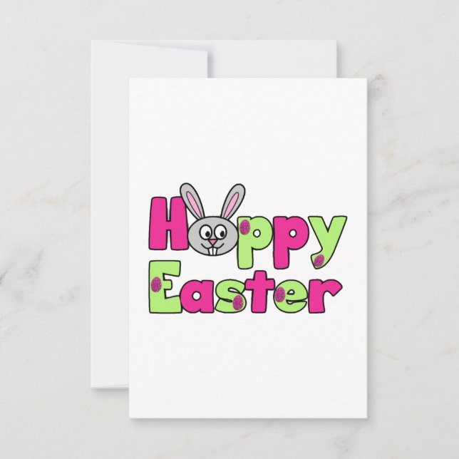 Easter Bunny Happy Easter Eggs Thank You Card (Front)