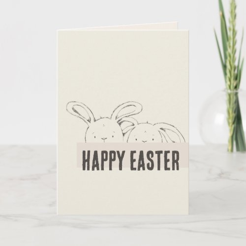Easter Bunny Happy Easter Folded Greeting Card