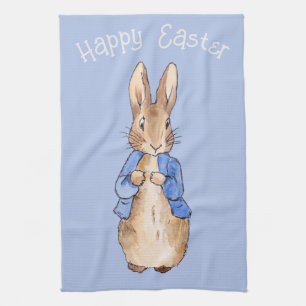 Easter Bunny Happy Easter greeting Kitchen Towel