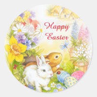 Easter bunny happy Easter sticker