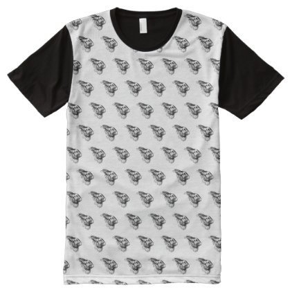 Easter Bunny Hare Rabbit Vintage Illustration All-Over-Print Shirt