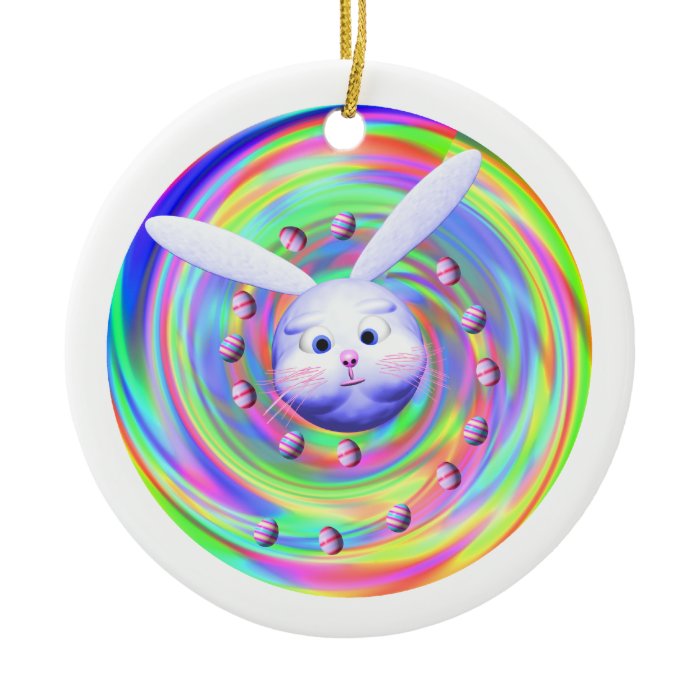 Easter Bunny Head Spin Christmas Tree Ornaments