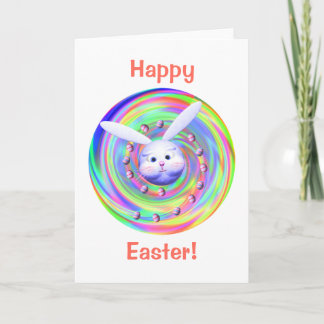 Easter Bunny Head Spin Holiday Card