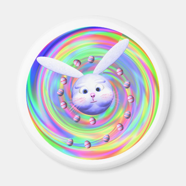 Easter Bunny Head Spin Magnet (Front)