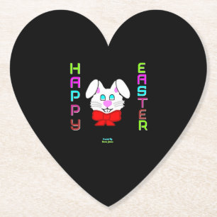 Easter Bunny Heart Paper Coaster