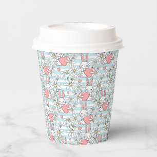 Easter Bunny, Hearts and Daisies Paper Cups