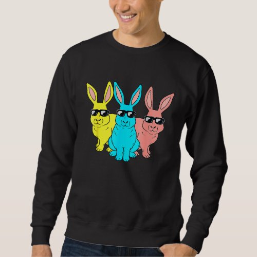 Easter Bunny Hip Hop Trio Bunnies   Boys Girls Kid Sweatshirt