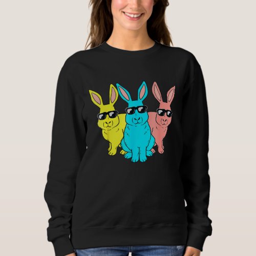 Easter Bunny Hip Hop Trio Bunnies   Boys Girls Kid Sweatshirt