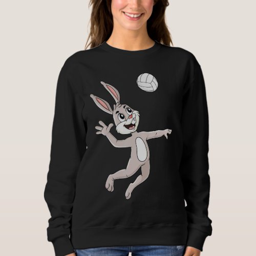 Easter Bunny Hitting A Volleyball Funny Boys Girls Sweatshirt