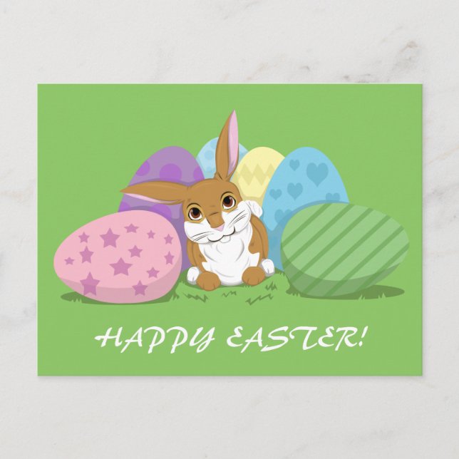 Easter Bunny Holiday Postcard (Front)