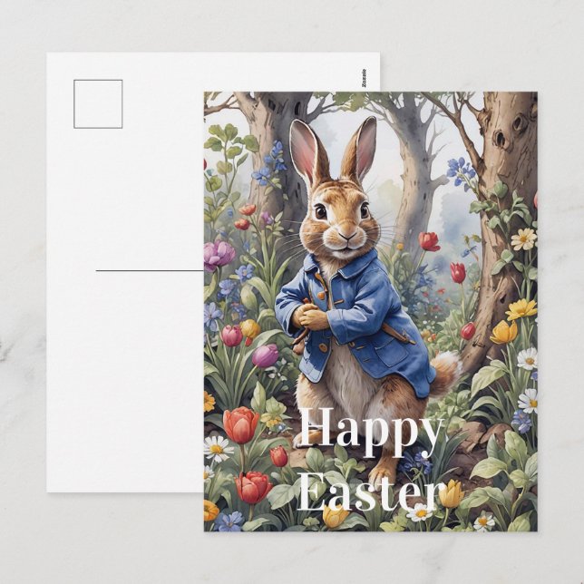 Easter Bunny Holiday Postcard (Front/Back)