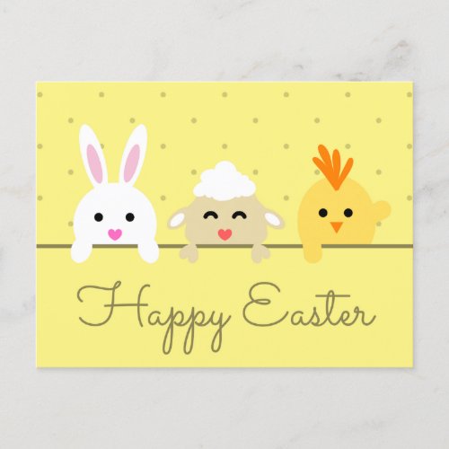 Easter bunny   holiday postcard