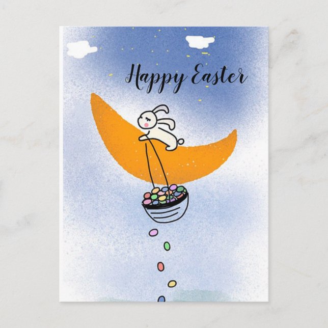 Easter Bunny Holiday Postcard (Front)