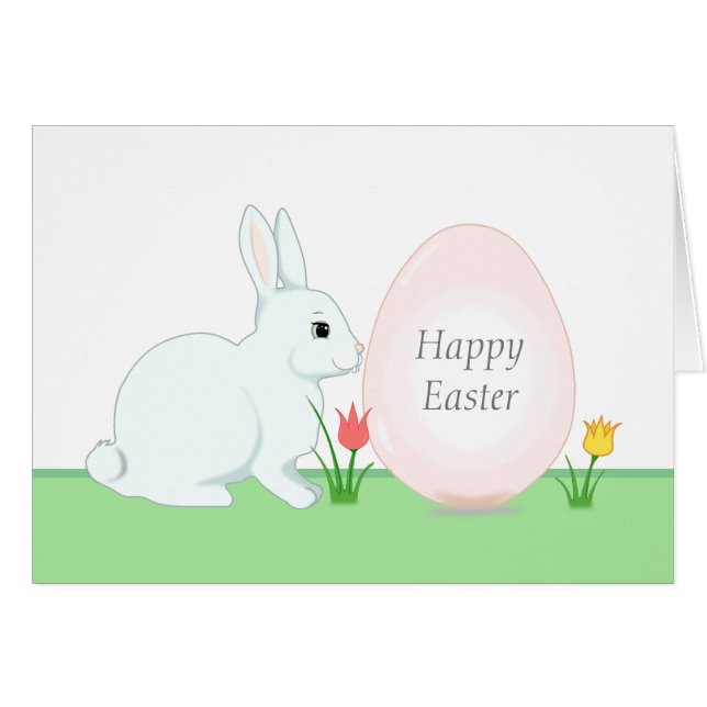 Easter Bunny Holidays Greeting Card (Front Horizontal)