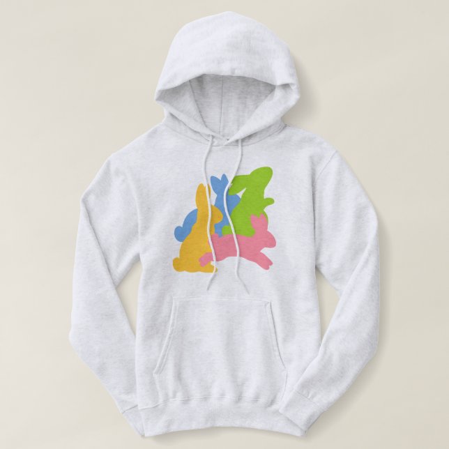 Easter Bunny Hoodie - Women's Spring Rabbit Sweats (Design Front)