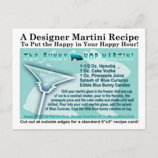 Easter Bunny Hop Martini Recipe Postcard