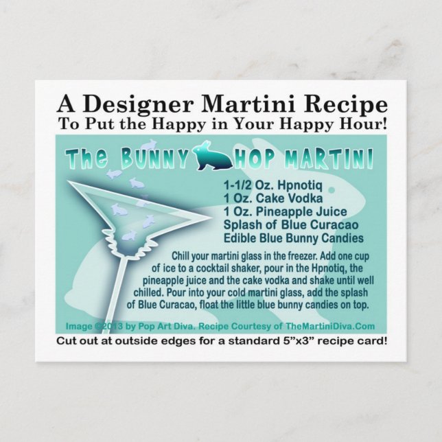 Easter Bunny Hop Martini Recipe Postcard (Front)